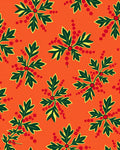 Vibrant Red Berry Leaf Arrangement Rug