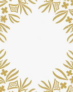 Golden Snowflake Corner Accents Rug