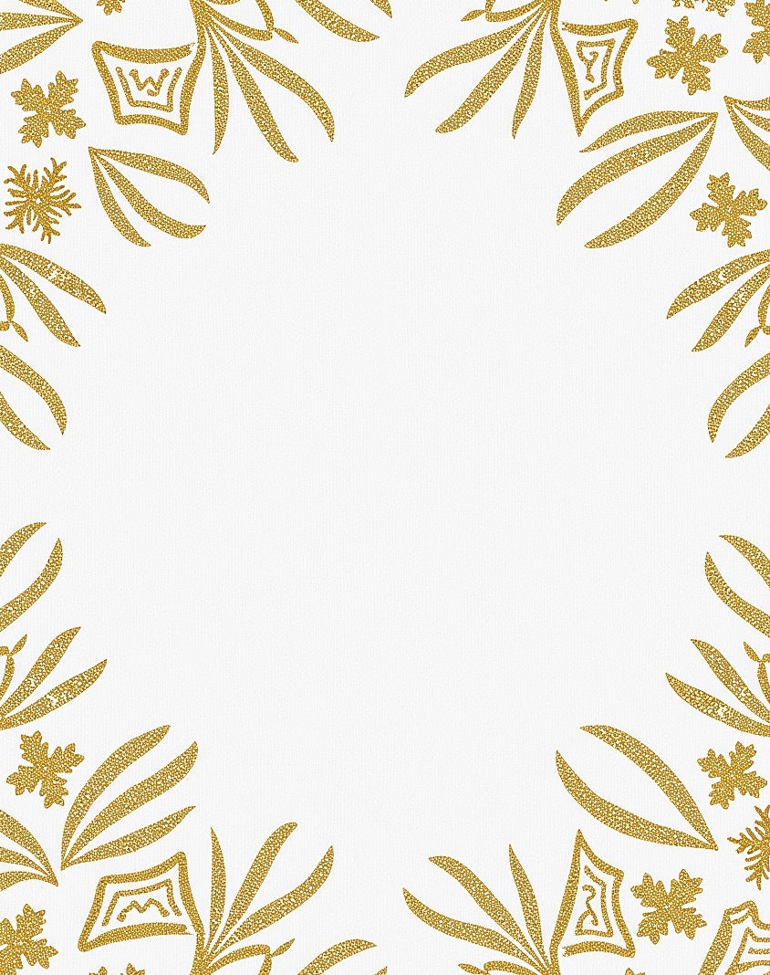 Golden Snowflake Corner Accents Rug