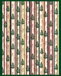 Striped Spruce and Bird Folk Art Rug