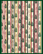 Striped Spruce and Bird Folk Art Rug