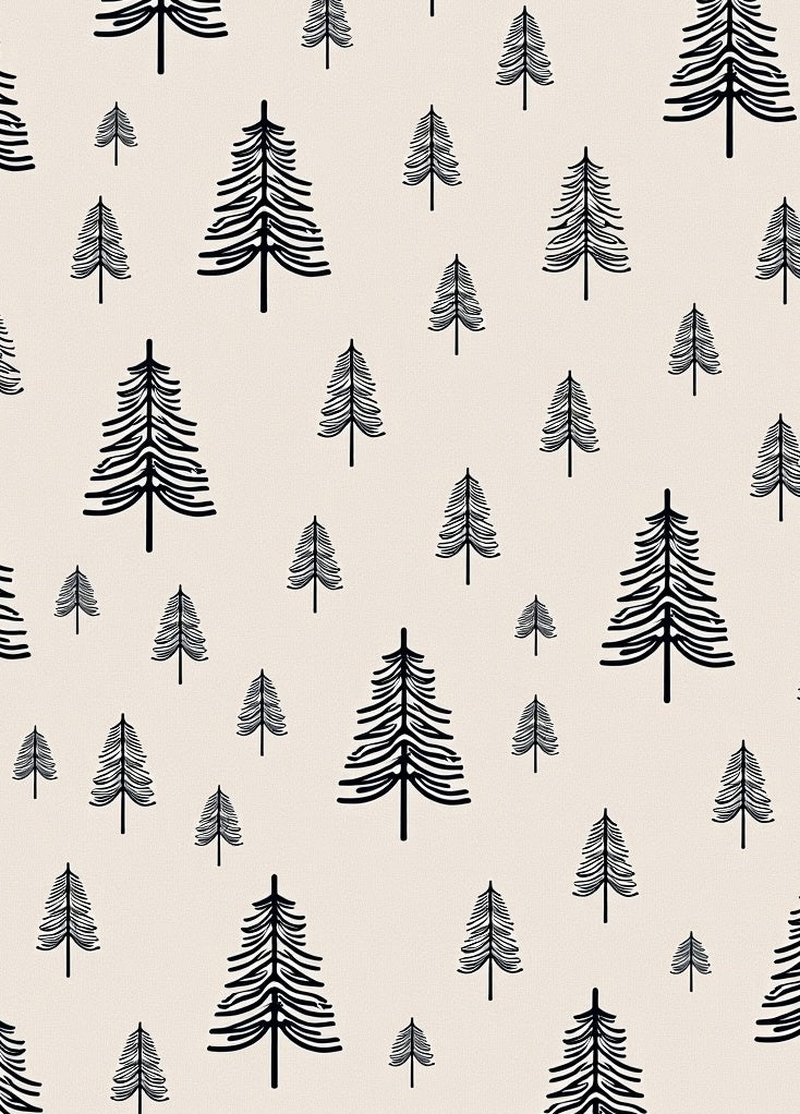 Whimsical Black Tree Forest Scene Rug