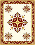 Rich Crimson Gold Medallion Border Rug