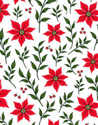 Bold Red Poinsettia Foliage Arrangement Rug