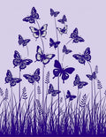 Deep Purple Butterfly Garden Field Rug