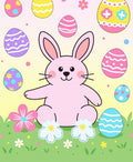 Pink Bunny Easter Egg Meadow Rug