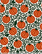 Harvest Orange Tomato Vine Whimsical Rug