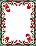 Red Green Mitten Floral Border Rug