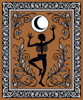 Dancing Skeleton Moon Blossom Border Rug