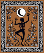 Dancing Skeleton Moon Blossom Border Rug