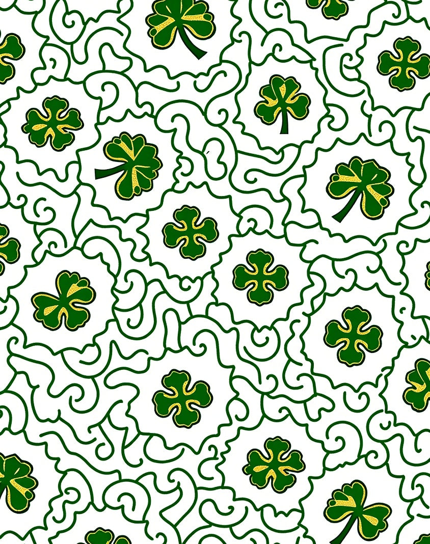 Green Clover Meadow Swirl Rug