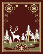 Whimsical Deer Forest Woodland Scene Rug