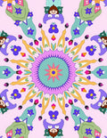 Whimsical Childful Floral Geometric Medallion Rug