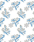 Blue Gray Winter Snowflake Repeats Rug
