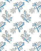 Blue Gray Winter Snowflake Repeats Rug