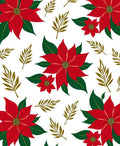 Red Poinsettia Olive Branch Arrangement Rug