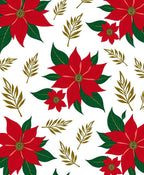 Red Poinsettia Olive Branch Arrangement Rug