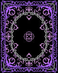 Ornate Lavender Floral Crest Medallion Rug