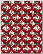 Red Cream Green Folk Animal Tree Rug
