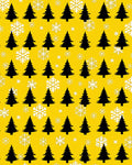 Christmas Trees Snowflakes Yellow Repeat Rug