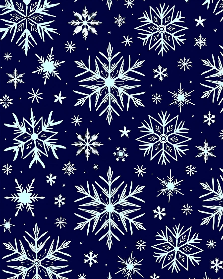 Winter Snowflake Scatter Navy Blue Rug