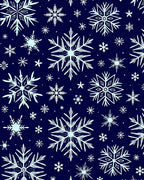 Winter Snowflake Scatter Navy Blue Rug