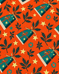 Orange Gift Star Leaf Folk Rug