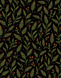 Dark Botanical Garden Leafy Branches Rug