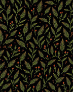 Dark Botanical Garden Leafy Branches Rug