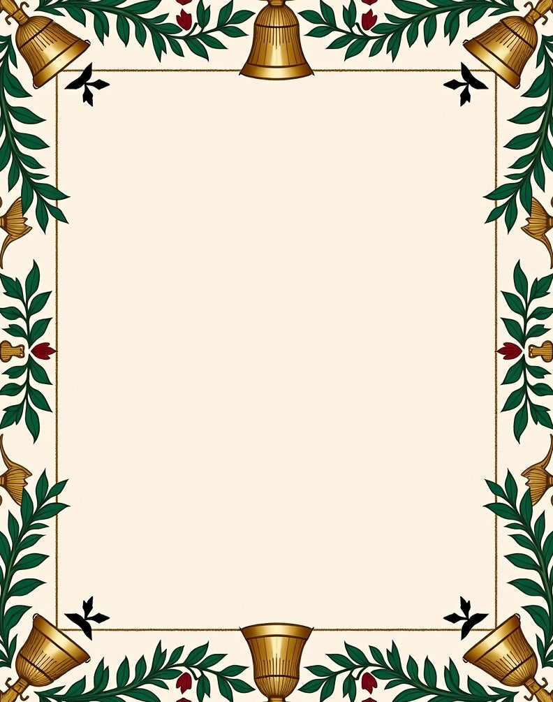 Golden Bell Garland Border Rug