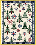 Winter Forest Snowflake Tree Arrangement Rug