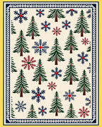 Winter Forest Snowflake Tree Arrangement Rug