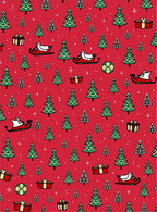 Jolly Red Christmas Trees and Sleighs Rug