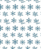 Winter Blue Snowflakes All Over Rug