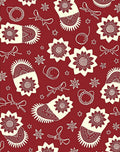 Crimson Floral Paisley Bow Ribbons Rug