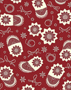 Crimson Floral Paisley Bow Ribbons Rug