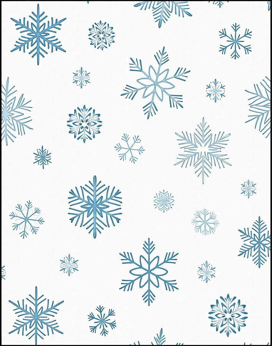 Winter Blue Snowflake Array Rug