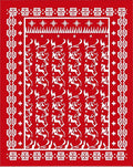 Red White Reindeer Festive Border Rug