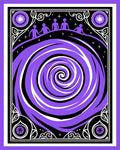 Whimsical Purple Swirl Cosmic Figures Rug