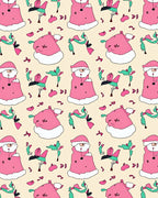 Pink Festive Santa Hat Scatter Rug