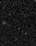 Black and White Swirl Floral Whimsical Rug