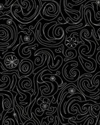 Black and White Swirl Floral Whimsical Rug