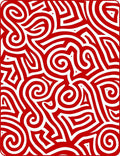 Red White Dynamic Abstract Swirls Rug