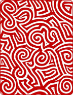 Red White Dynamic Abstract Swirls Rug