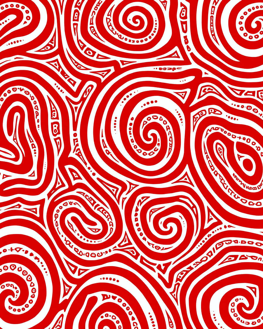 Crimson Organic Intertwine Lines Rug