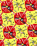Vibrant Yellow Red Abstract Explosion Rug