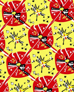 Vibrant Yellow Red Abstract Explosion Rug