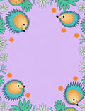 Whimsical Hedgehog Floral Border Rug