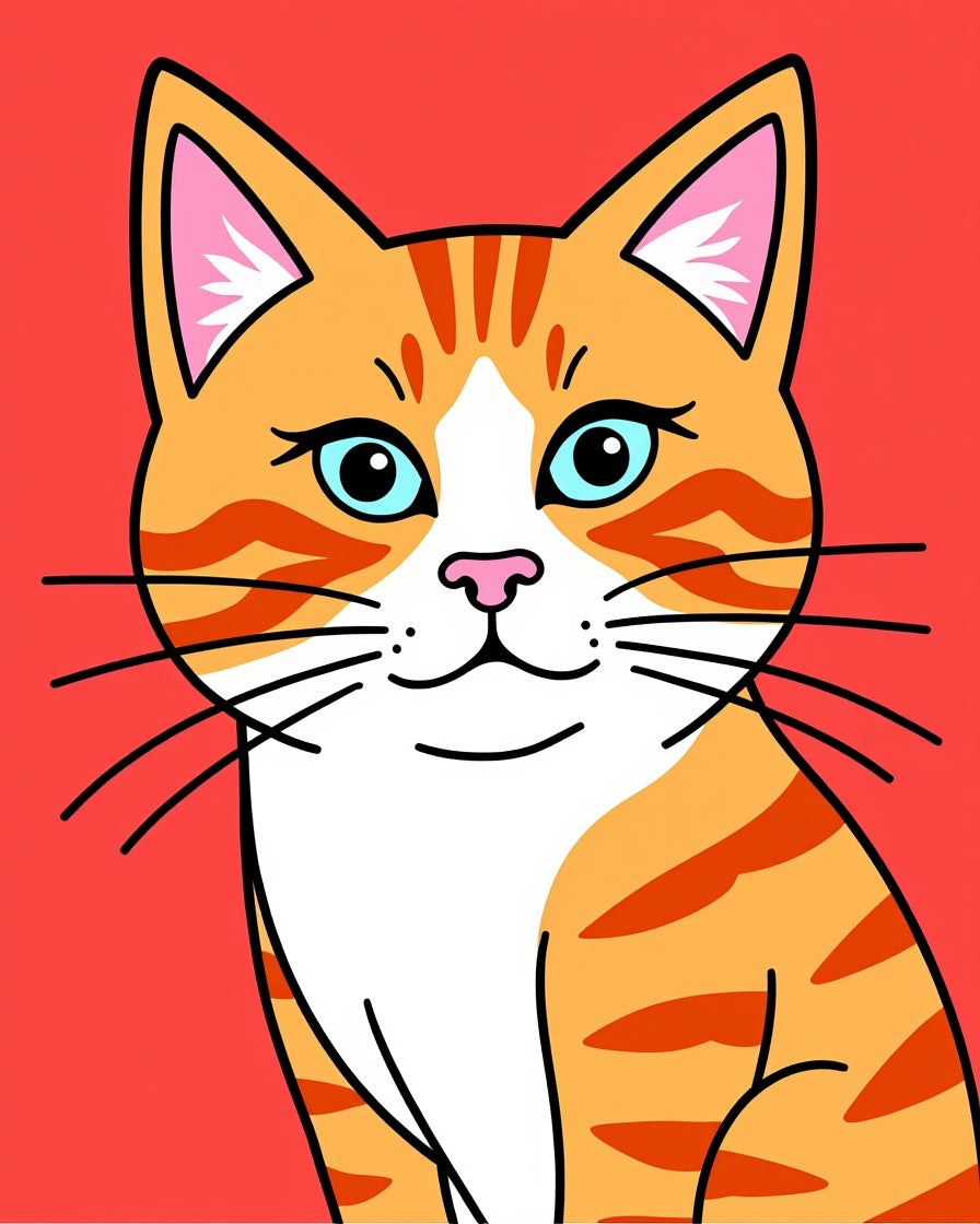 Whimsical Orange Tabby Cat Portrait Rug