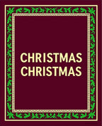 Crimson Green Floral Bordered Christmas Rug